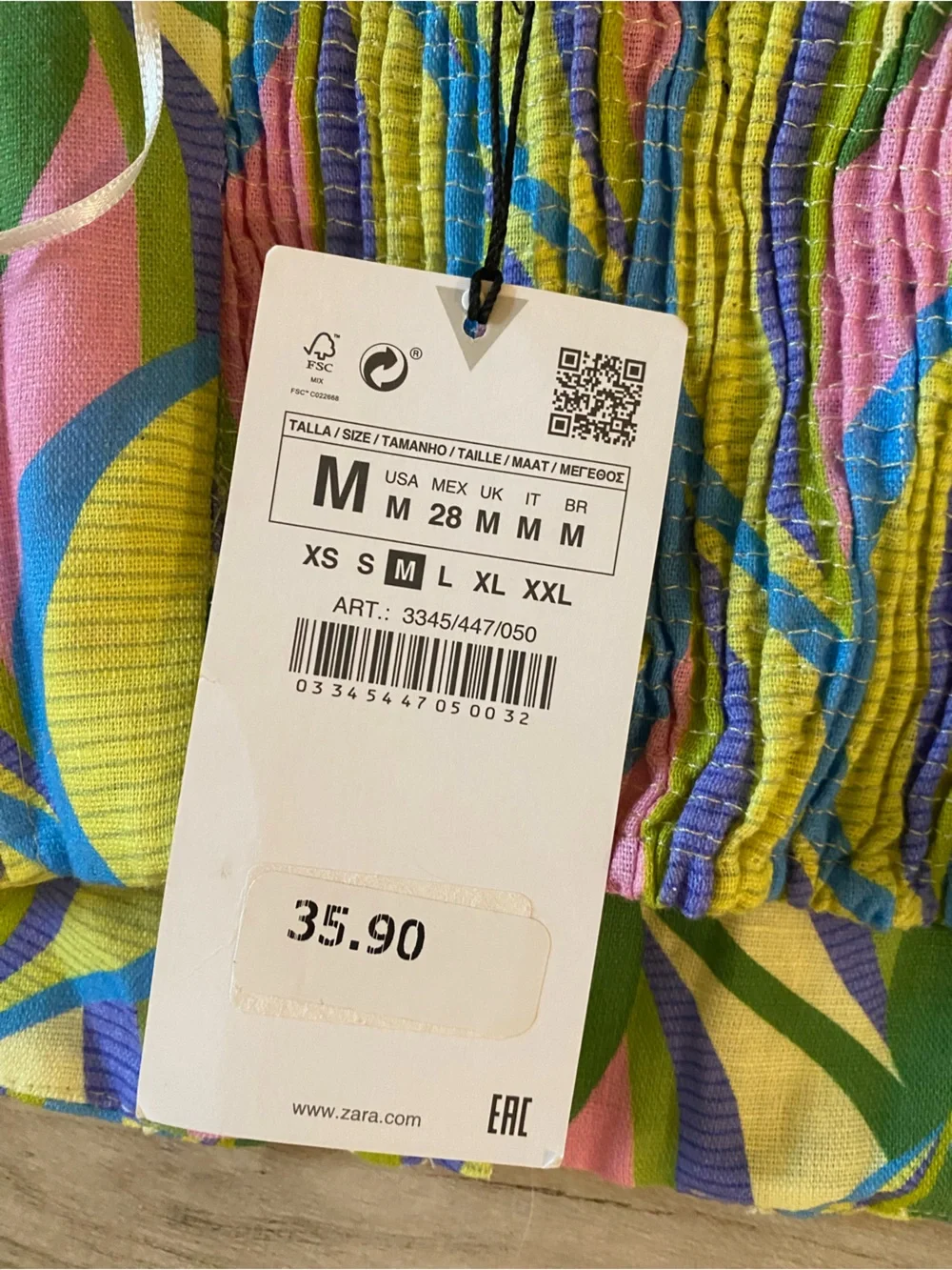 Zara Multicolor Wave Print Crop Top & Pants Set - NWT never worn